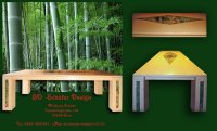 Bambus-Tisch mit Steineinlage